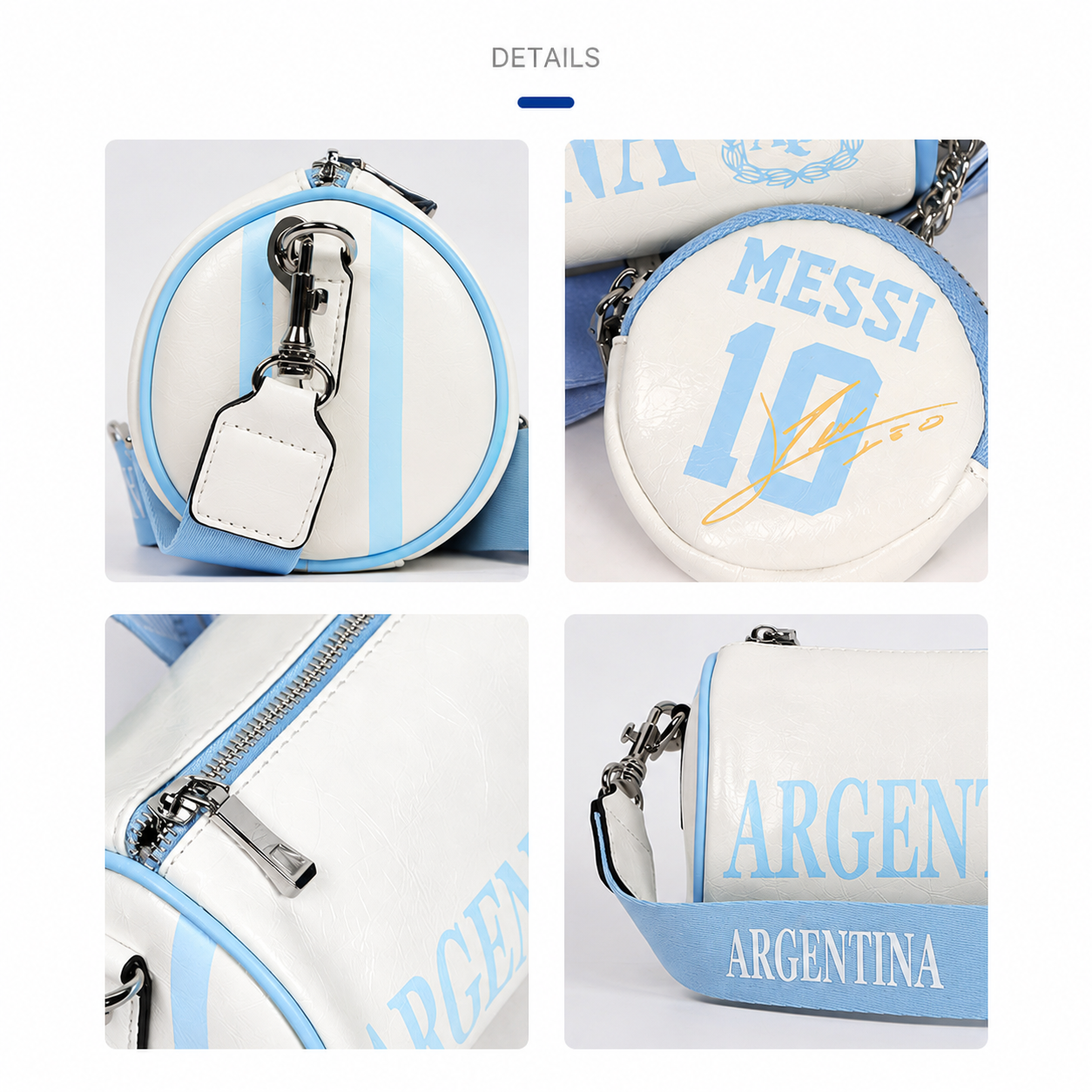Argentina AFA Messi 10 Mini Barrel Bag